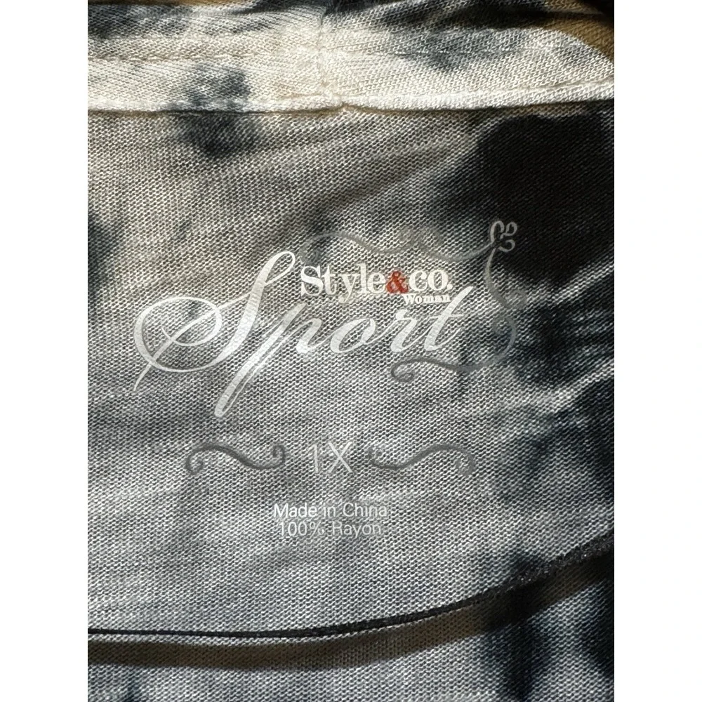 Tie Dye Cardigan Top Asymmetrical Waterfall Open Front Long Sleeve Hippie Goth - Picture 3 of 4